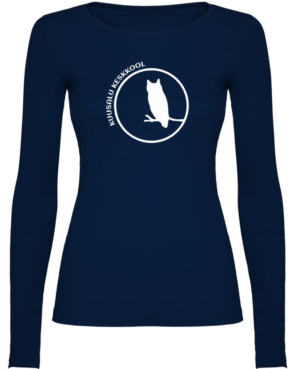 Naiste pikkade varrukatega särk, tumesinine